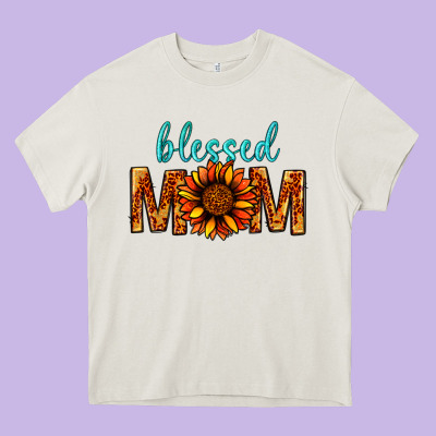 Blessed Mom Heavy Core Tee Designed By Bundleandbundleshop