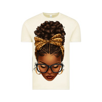 Vintage Arctic afro messy bun leopard bow Vintage Tee - texasbilliewilder