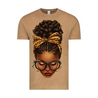 Vintage Camel afro messy bun leopard bow Vintage Tee - texasbilliewilder