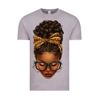 Vintage Zinc afro messy bun leopard bow Vintage Tee - texasbilliewilder