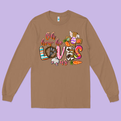 Oh How He Loves Us Long Sleeve Tee Designed By Cowgirlartshop