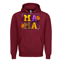 Burgundy Purple and gold Basketball leopard frame Mama Zipper Hoodie - LillyAllenDesigns