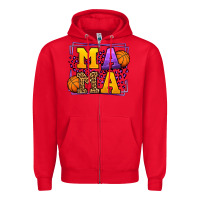 Red Purple and gold Basketball leopard frame Mama Zipper Hoodie - LillyAllenDesigns