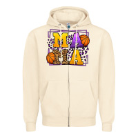 Sandshell Purple and gold Basketball leopard frame Mama Zipper Hoodie - LillyAllenDesigns