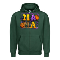 Sports Green Purple and gold Basketball leopard frame Mama Zipper Hoodie - LillyAllenDesigns