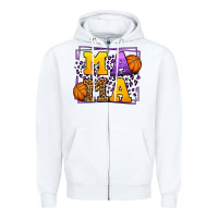 White Purple and gold Basketball leopard frame Mama Zipper Hoodie - LillyAllenDesigns