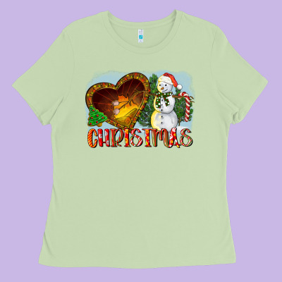 Christmas Snowman Ladies Tee Designed By Lillyallendesigns