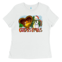 White Christmas Snowman Ladies Tee - LillyAllenDesigns
