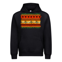 Black bullskull thunderbird aztec pattern warm colors Urban Hoodie - BarkalooDesign