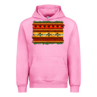 Fuchsia Pink bullskull thunderbird aztec pattern warm colors Urban Hoodie - BarkalooDesign