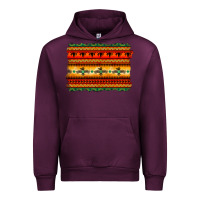 Mauve Wine bullskull thunderbird aztec pattern warm colors Urban Hoodie - BarkalooDesign