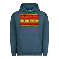 Pigment Midnight Navy bullskull thunderbird aztec pattern warm colors Urban Hoodie - BarkalooDesign