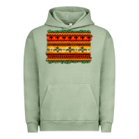 Pigment Oil Green bullskull thunderbird aztec pattern warm colors Urban Hoodie - BarkalooDesign