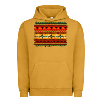 Pigment Peanut Butter bullskull thunderbird aztec pattern warm colors Urban Hoodie - BarkalooDesign
