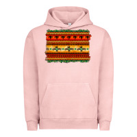 Pigment Salmon bullskull thunderbird aztec pattern warm colors Urban Hoodie - BarkalooDesign