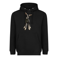 Black Hand Drawn Baby Alpine Goat Heavyweight Hoodie - LillyAllenDesigns
