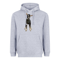 Heather Grey Hand Drawn Baby Alpine Goat Heavyweight Hoodie - LillyAllenDesigns