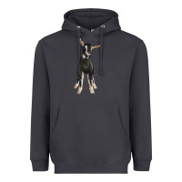 Smoke Hand Drawn Baby Alpine Goat Heavyweight Hoodie - LillyAllenDesigns