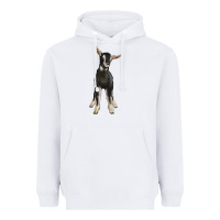 White Hand Drawn Baby Alpine Goat Heavyweight Hoodie - LillyAllenDesigns