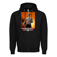 Black rooster topgun retro Zipper Hoodie - lanVoArt