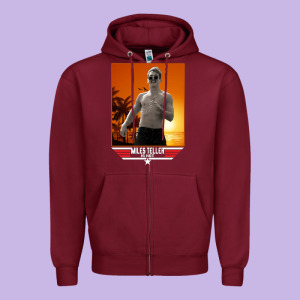 Rooster Topgun Retro Zipper Hoodie Designed By Lanvoart