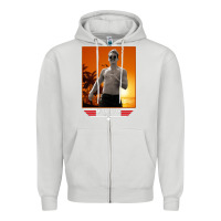 Dove Grey rooster topgun retro Zipper Hoodie - lanVoArt
