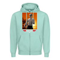 Seafoam rooster topgun retro Zipper Hoodie - lanVoArt