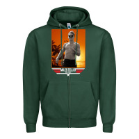 Sports Green rooster topgun retro Zipper Hoodie - lanVoArt