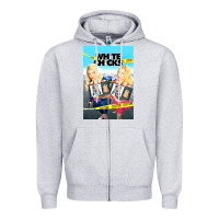 Heather Grey white chicks Zipper Hoodie - lanVoArt