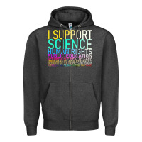 Charcoal Heather Hot Trend I Support Science Human Rights Public Education Zipper Hoodie - lanVoArt
