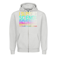 Dove Grey Hot Trend I Support Science Human Rights Public Education Zipper Hoodie - lanVoArt
