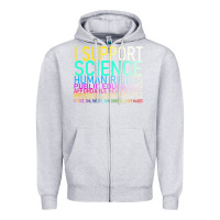 Heather Grey Hot Trend I Support Science Human Rights Public Education Zipper Hoodie - lanVoArt