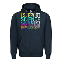 Navy Hot Trend I Support Science Human Rights Public Education Zipper Hoodie - lanVoArt