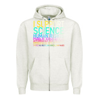 Oatmeal Heather Hot Trend I Support Science Human Rights Public Education Zipper Hoodie - lanVoArt