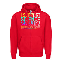 Red Hot Trend I Support Science Human Rights Public Education Zipper Hoodie - lanVoArt