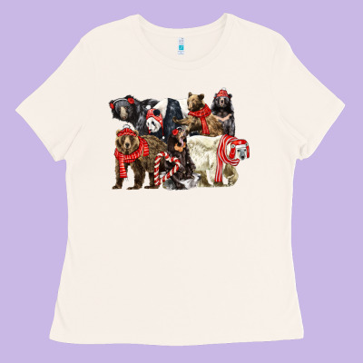 Christmas Bear Family Ladies Tee Designed By Lillyallendesigns