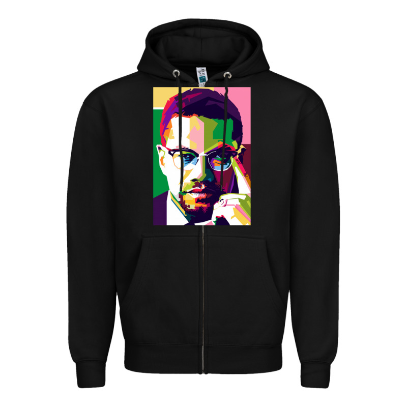 Malcolm X Zipper Hoodie by lanVoArt | Teevron
