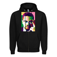 Black malcolm x Zipper Hoodie - lanVoArt