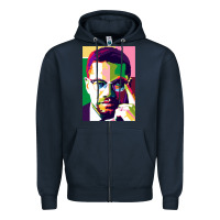 Navy malcolm x Zipper Hoodie - lanVoArt