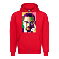Red malcolm x Zipper Hoodie - lanVoArt