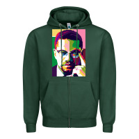 Sports Green malcolm x Zipper Hoodie - lanVoArt
