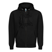 Black the alien paul Zipper Hoodie - lanVoArt