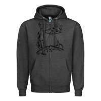 Charcoal Heather the alien paul Zipper Hoodie - lanVoArt