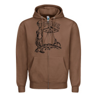 Chestnut the alien paul Zipper Hoodie - lanVoArt
