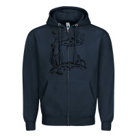 Navy the alien paul Zipper Hoodie - lanVoArt