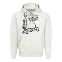 Oatmeal Heather the alien paul Zipper Hoodie - lanVoArt