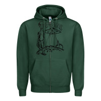 Sports Green the alien paul Zipper Hoodie - lanVoArt