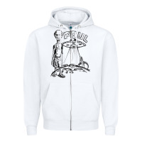 White the alien paul Zipper Hoodie - lanVoArt