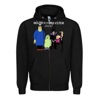 Black 60s milton the monster show characters and logotype Zipper Hoodie - lanVoArt