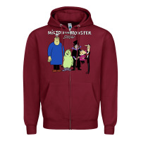 Burgundy 60s milton the monster show characters and logotype Zipper Hoodie - lanVoArt